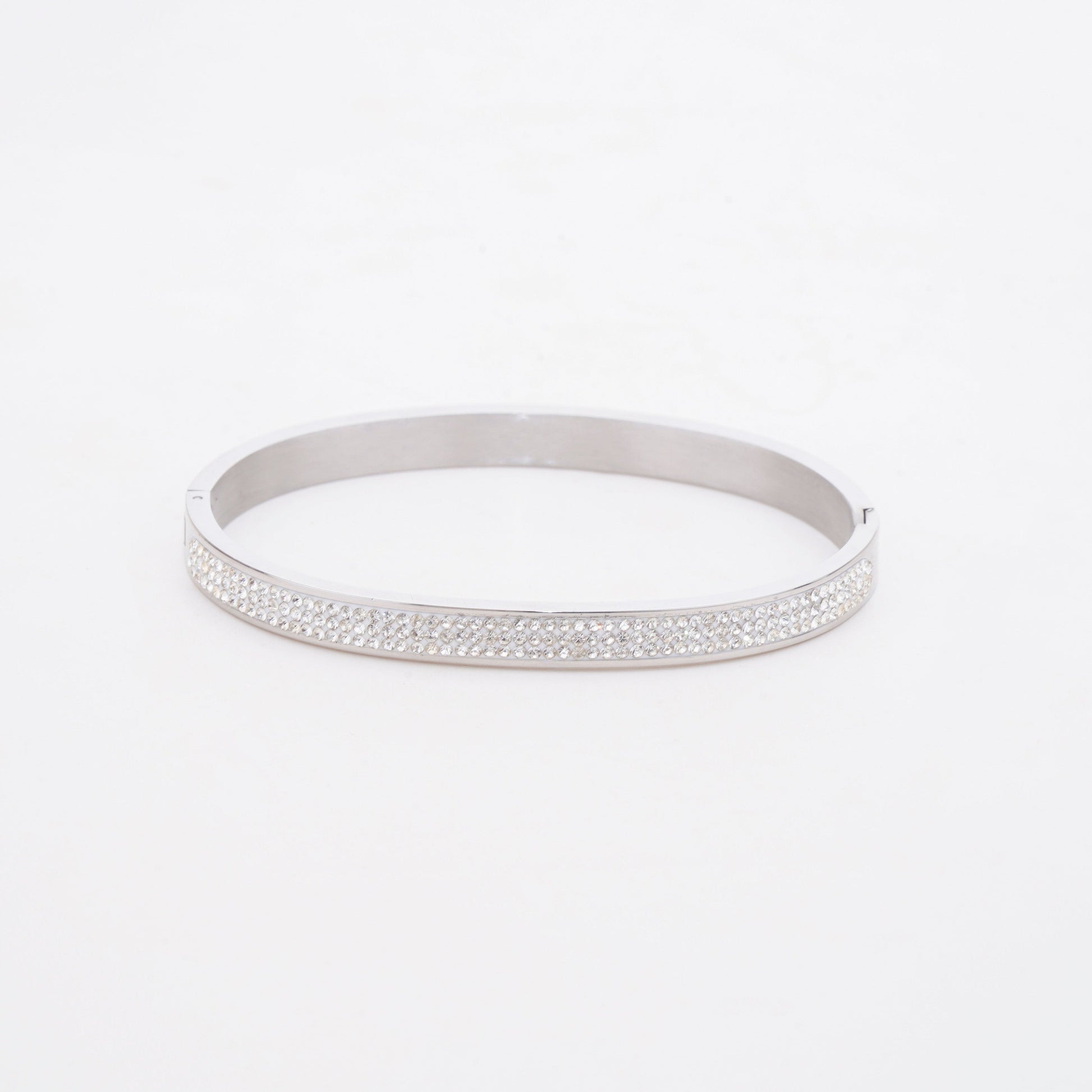 Silver bracelet on a white background